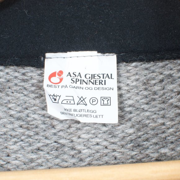 ASA Gjestal Spinneri Women's 1/2-zip Sweater S Gray Norwegian Snowflake Wool - Picture 4 of 6